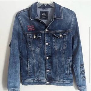 Zara Distressed Blue Denim Jacket for Men